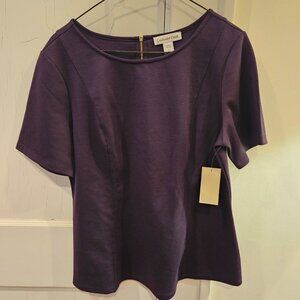 Coldwater Creek top - purple  72 %polyester 23%rayon 5%  spandex  Large/14